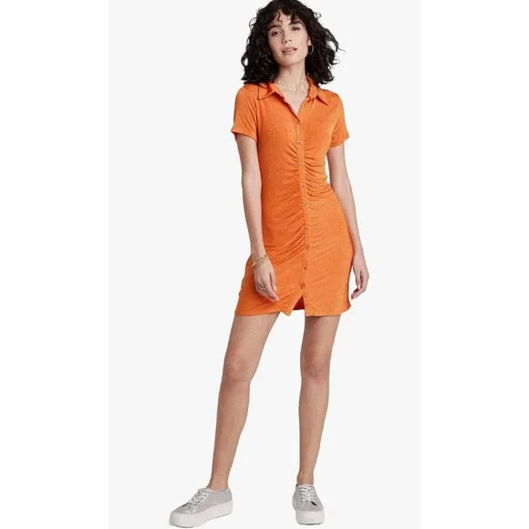 Wild Fable Burnt Orange Silky Flowing Dress Large Sz - Picture 3 of 11